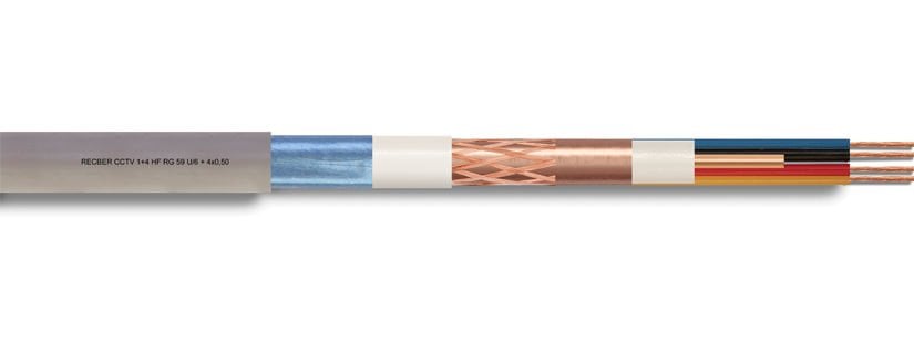 Reçber RG 59 U/4 PHY-PVC Cu/Al Koaksiyel Kablo 75 Ohm Fiziksel Köpüklü PVC Kılıflı Koaksiyel Kablo