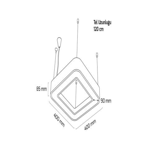 Goya Gy 8114-40 Cm Siyah Kasa 82W 4000K Linear Armatür