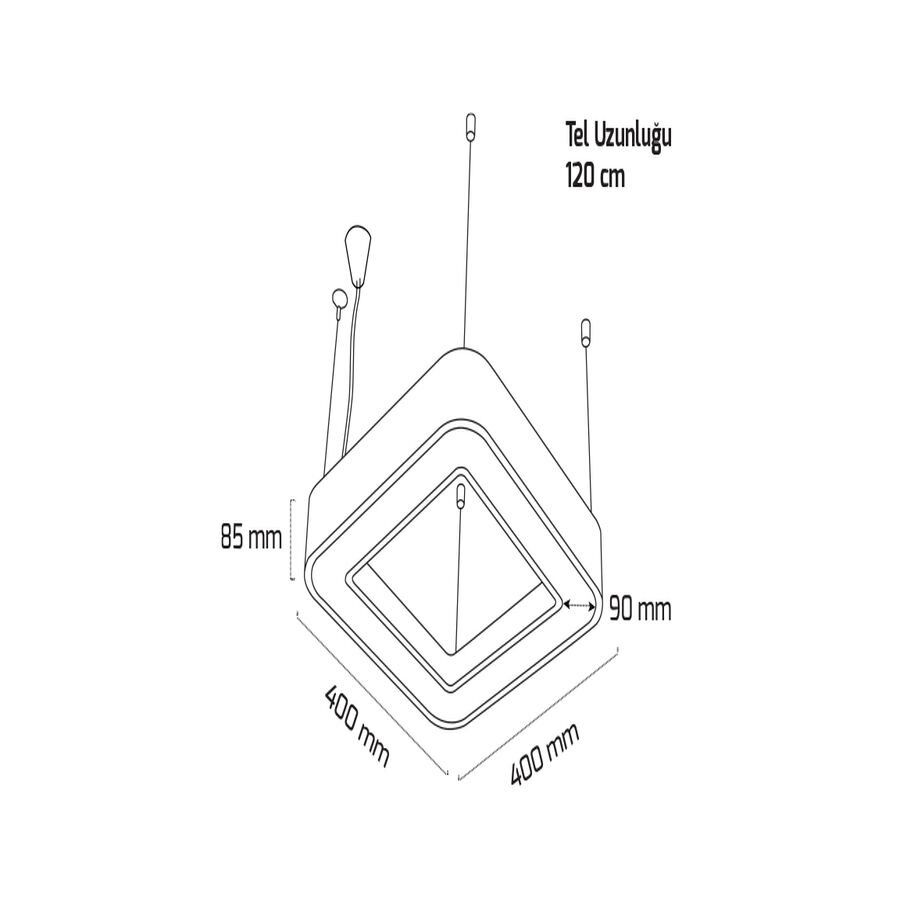 Goya Gy 8114-40 Cm Siyah Kasa 82W 4000K Linear Armatür