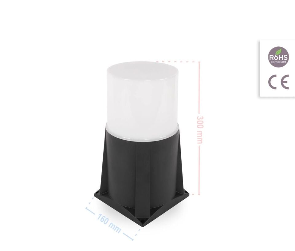 ACK Pc Bahçe Set Üstü Armatürü 300Mm E27 AG57-01021