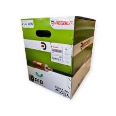 Reçber RG 6 U/6 PHY-PVC Class B Cu/Cu Euro-Class Eca 75 Ohm Fiziksel Köpüklü PVC Kılıflı Koaksiyel Kablo