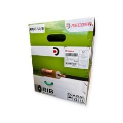 Reçber RG 6 U/6 PHY-PVC Class B Cu/Cu Euro-Class Eca 75 Ohm Fiziksel Köpüklü PVC Kılıflı Koaksiyel Kablo