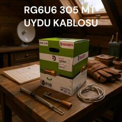 Reçber RG 6 U/6 PHY-PVC Class B Cu/Cu Euro-Class Eca 75 Ohm Fiziksel Köpüklü PVC Kılıflı Koaksiyel Kablo