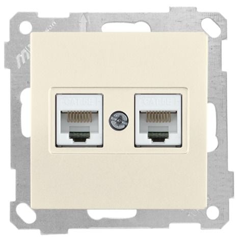 Mutlusan Data Prizi 2*Rj45  Cat5E  Krem - 2100 138 0102