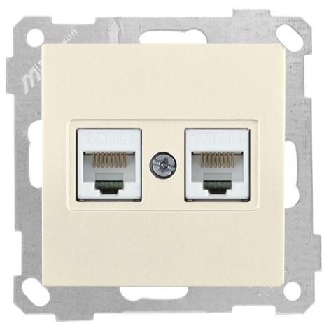 Mutlusan Data Prizi 2*Rj45  Cat5E  Krem - 2100 138 0102