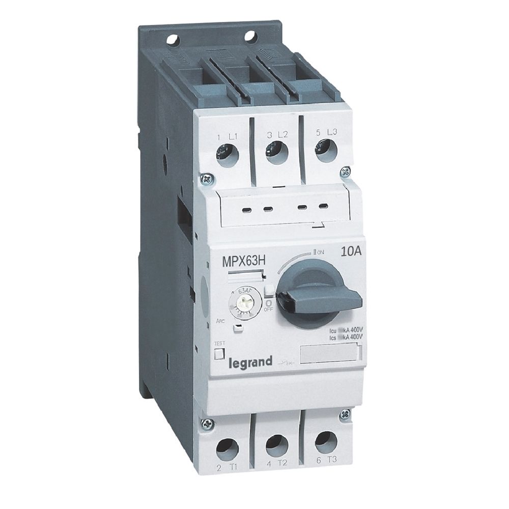 Legrand  MPX³ 63H çevirmeli anahtarlı tip motor koruma şalteri In:10A termik 6 ile 10A  LEG-417360