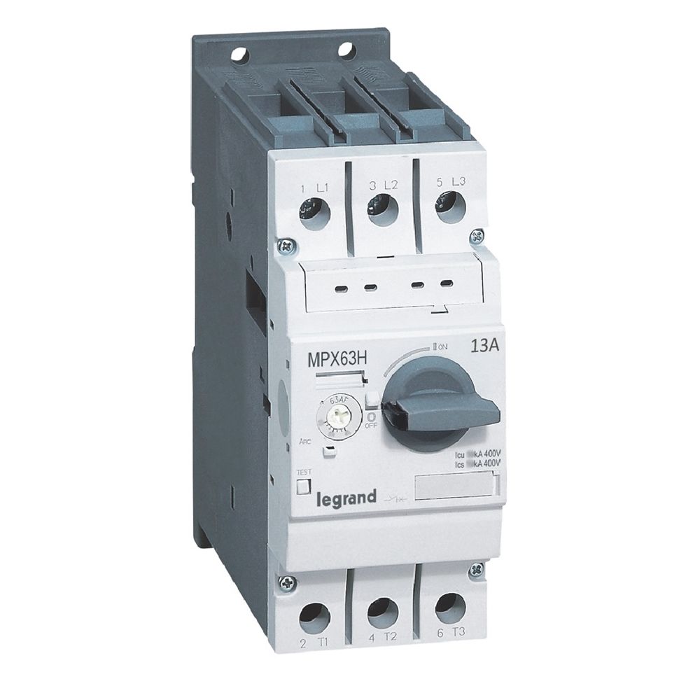 Legrand  MPX³ 63H çevirmeli anahtarlı tip motor koruma şalteri In:13A termik 9 ile 13A  LEG-417361