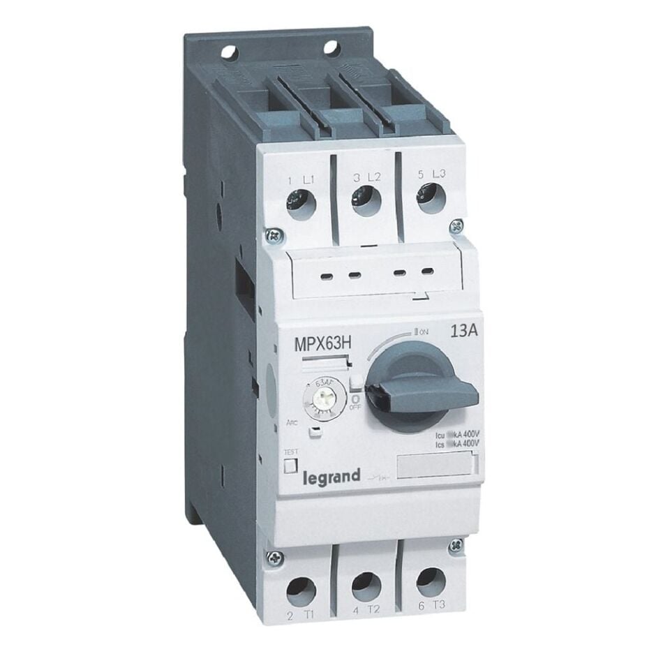 Legrand  MPX³ 63H çevirmeli anahtarlı tip motor koruma şalteri In:13A termik 9 ile 13A  LEG-417361