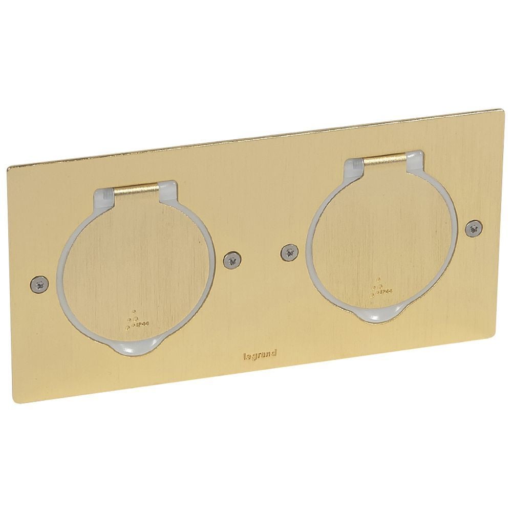 Legrand  Bronz IP44 IK08 korumalı donatılabilir ikili dikdörtgen döşeme prizi LEG-089712