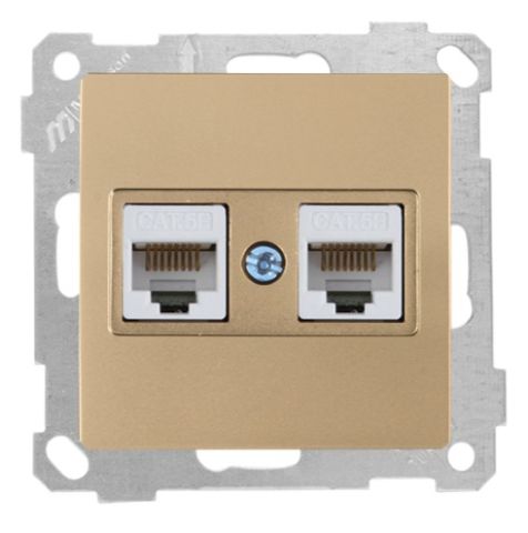 Mutlusan Data Prizi 2*Rj45  Cat5E  Antik Altın - 2100 138 0180