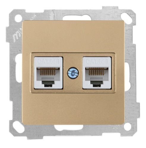 Mutlusan Data Prizi 2*Rj45  Cat5E  Antik Altın - 2100 138 0180