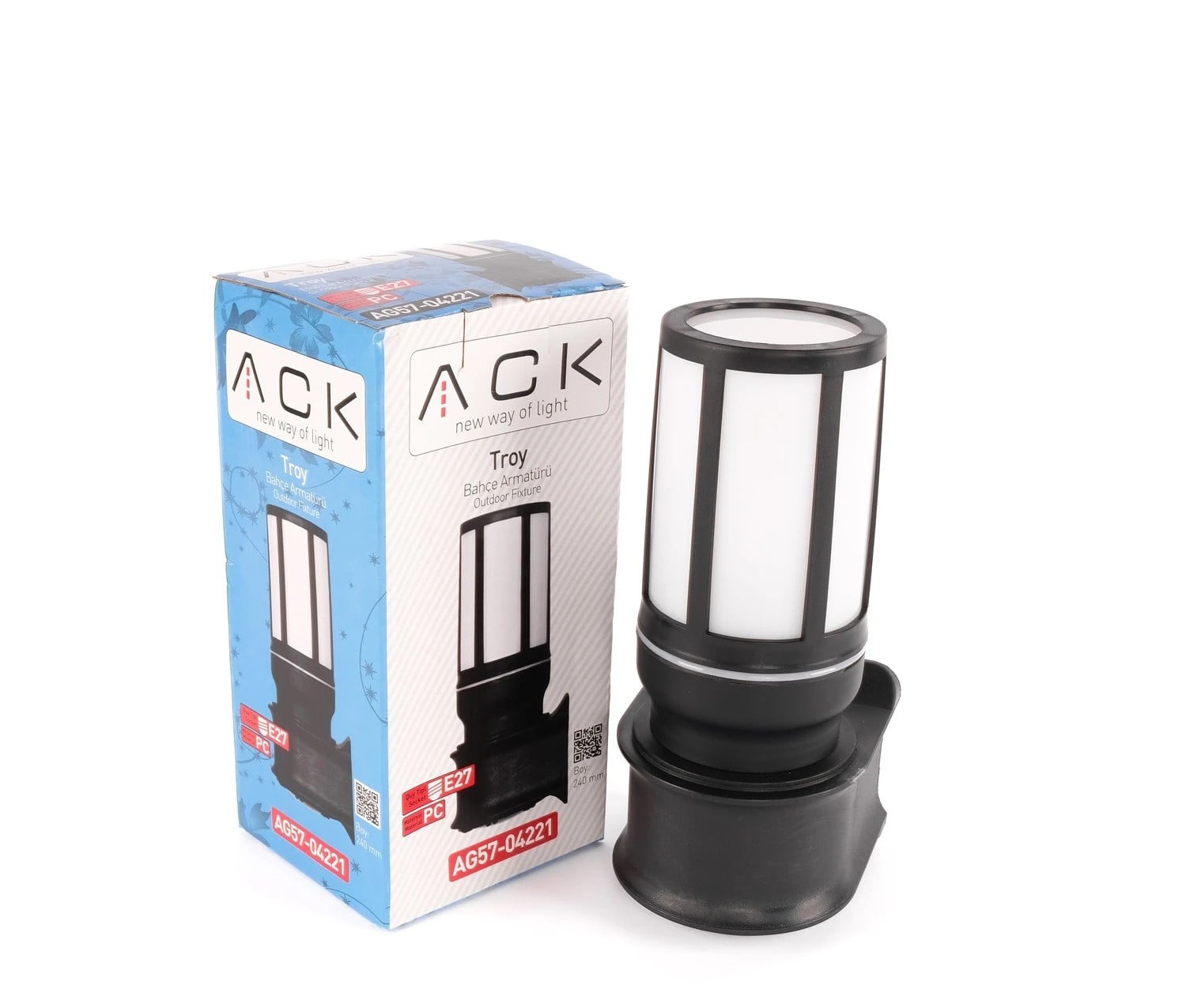 ACK Troy Bahçe Duvar Apliği E27 Duy 240Mm AG57-04221 en uygun fiyatlı satıcı