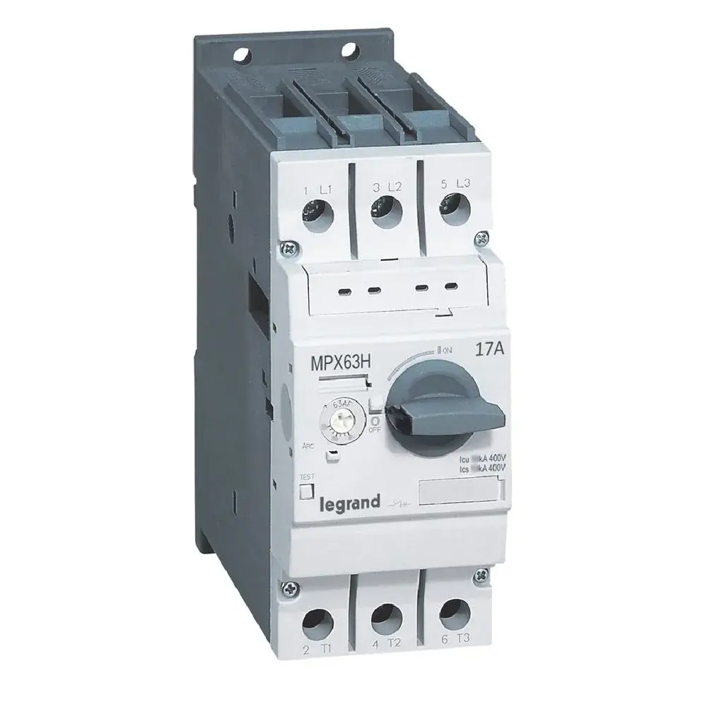 Legrand  MPX³ 63H çevirmeli anahtarlı tip motor koruma şalteri In:17A termik 11 ile 17A LEG-417362