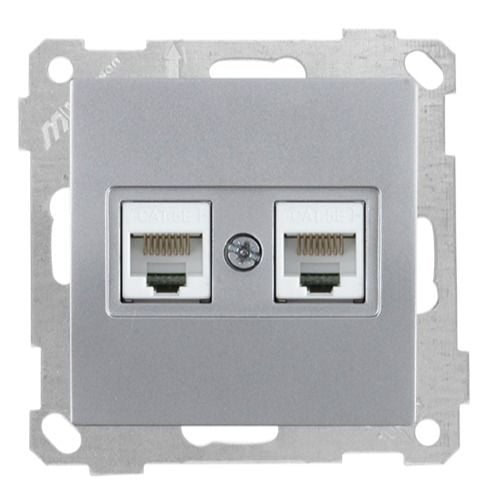 Mutlusan Data Prizi 2*Rj45  Cat5E  İnox - 2100 138 0182