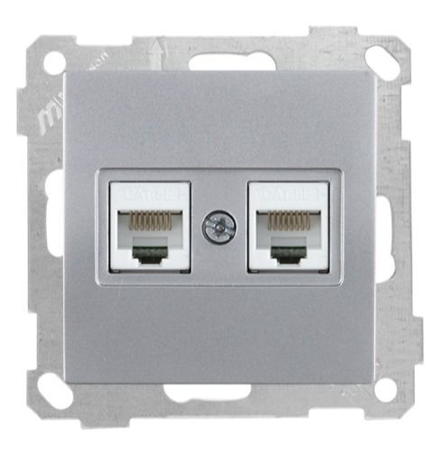 Mutlusan Data Prizi 2*Rj45  Cat5E  İnox - 2100 138 0182