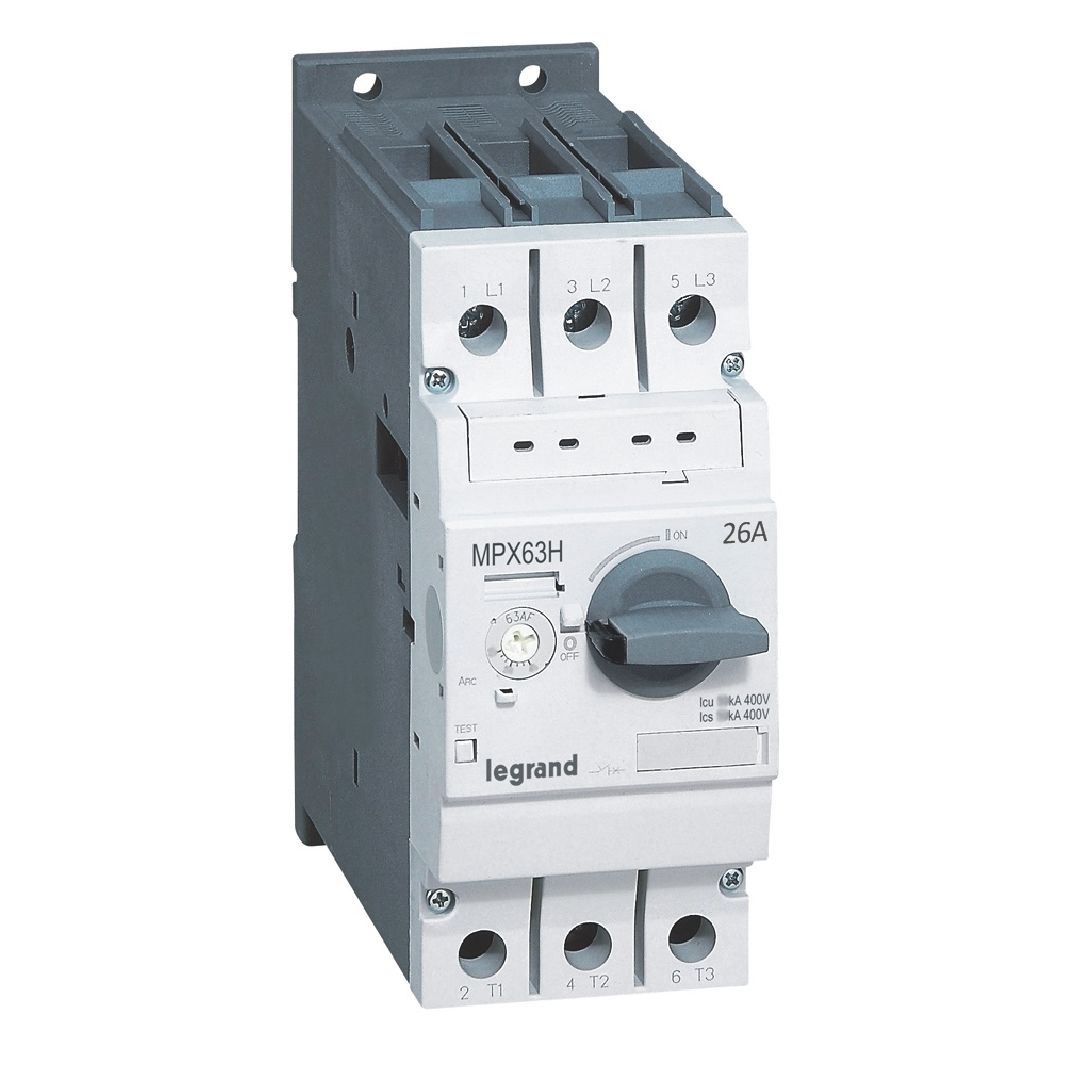 Legrand  MPX³ 63H çevirmeli anahtarlı tip motor koruma şalteri In:26A termik 18 ile 26A LEG-417364