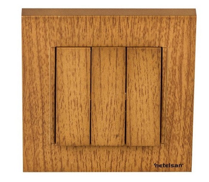 Netelsan Byobu Üçlü Anahtar Çerçeve Dahil Ahşap Renk