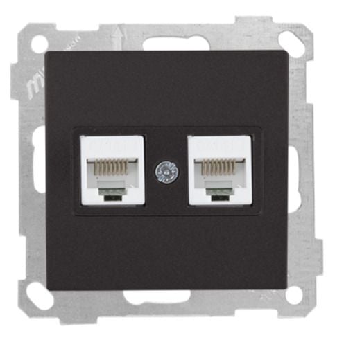 Mutlusan Mek+Tuş Data Prizi 2*Rj45  Cat5E  Siyah - 2100 138 0184