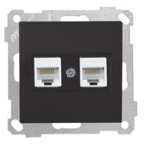 Mutlusan Mek+Tuş Data Prizi 2*Rj45  Cat5E  Siyah - 2100 138 0184