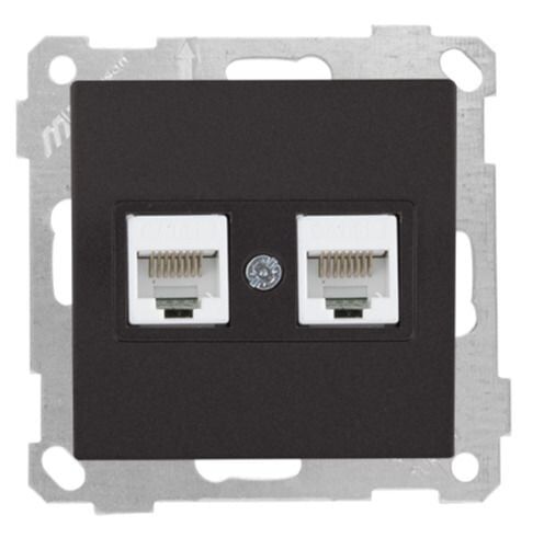 Mutlusan Mek+Tuş Data Prizi 2*Rj45  Cat5E  Siyah - 2100 138 0184