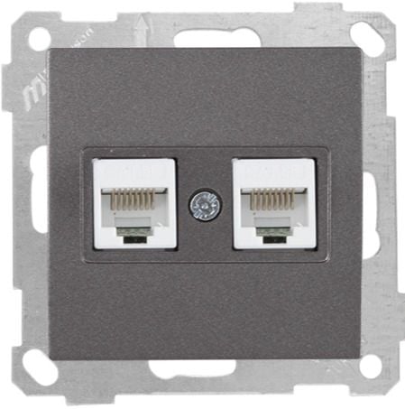 Mutlusan Data Prizi 2*Rj45  Cat5E  Füme - 2100 138 0195