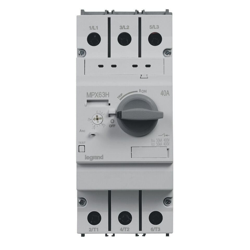 Legrand  MPX³ 63H çevirmeli anahtarlı tip motor koruma şalteri In:40A termik 28 ile 40A LEG-417366