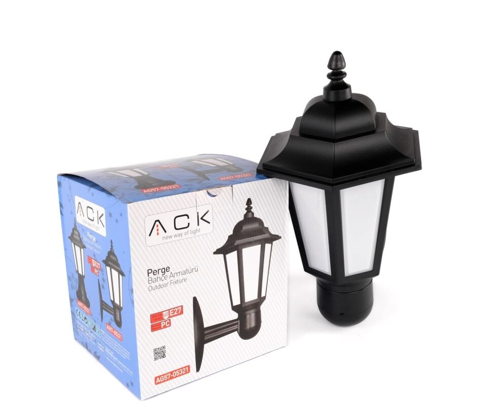 ACK Perge Pc Bahçe Duvar Aplıgı E27 Duy 420X160Xmm AG57-05321