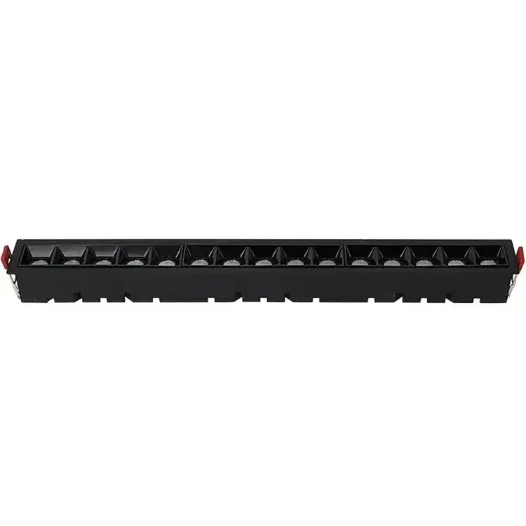 Kda852 Mercekli Linear Armatür Sıva Altı  Siyah Kasa 30W Beyaz Incı