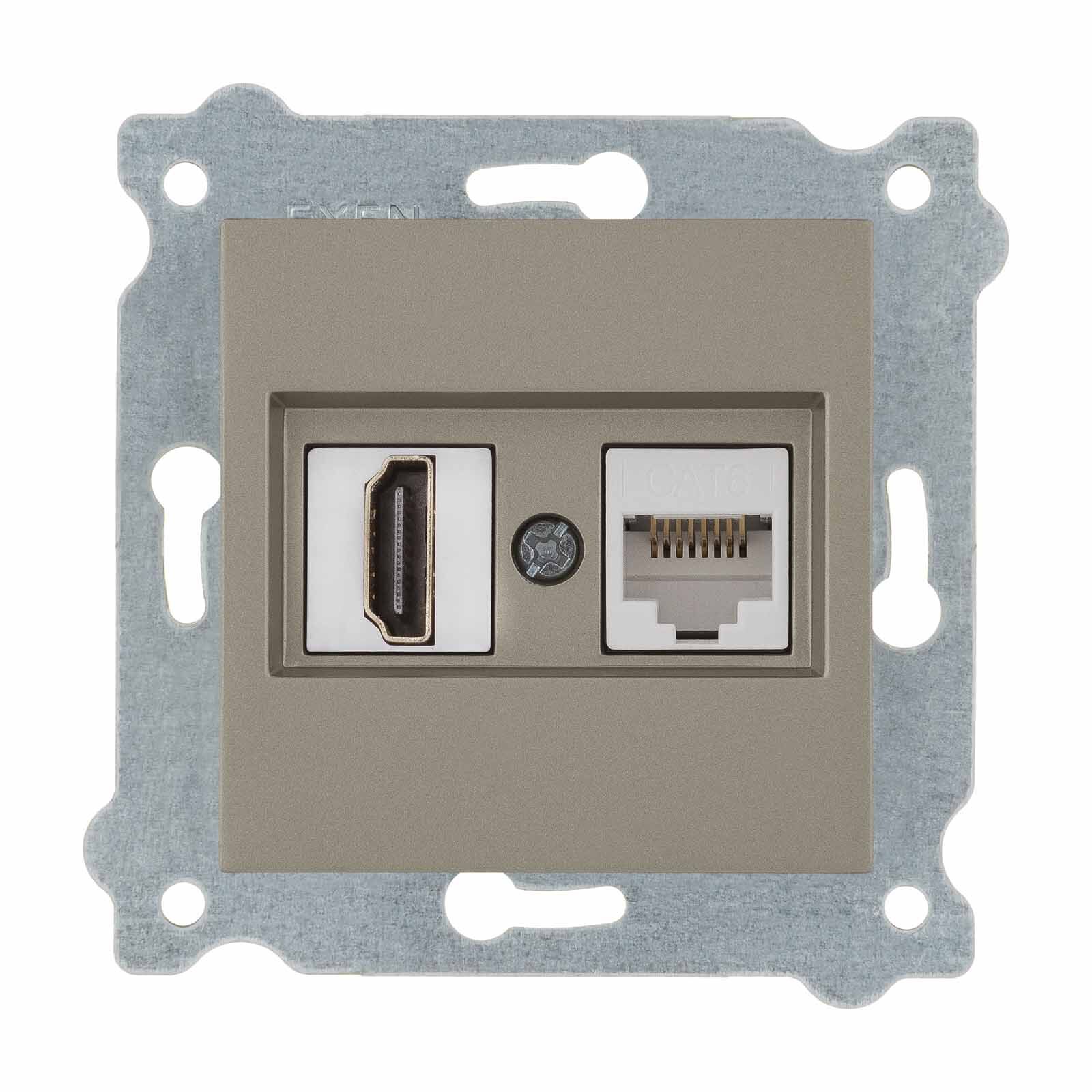 Exen Titanyum Modül+Kapak  Hdmi+Data Priz Jakli