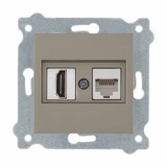 Exen Titanyum Modül+Kapak  Hdmi+Data Priz Jakli