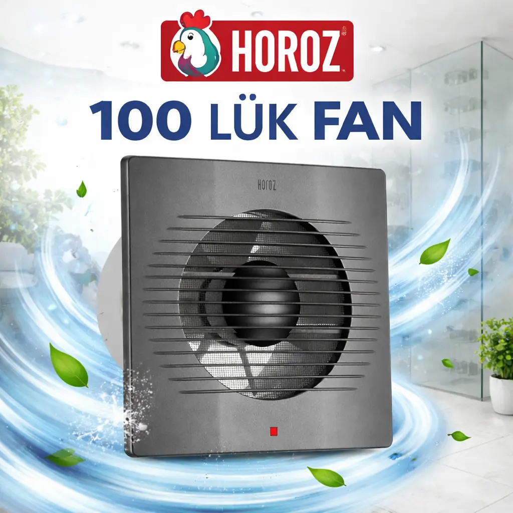 HOROZ 500-160-100 Plastik Fan Felix 100Ø Siyah H-500-160-100