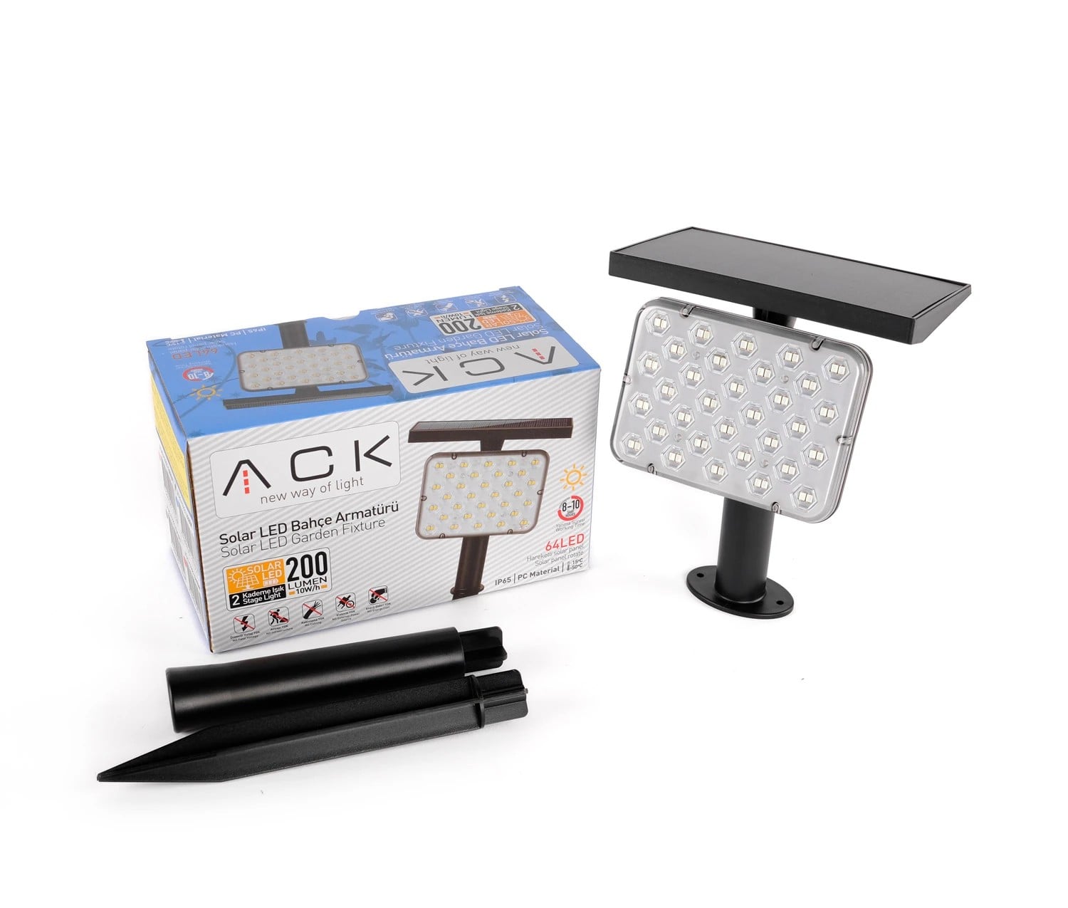 ACK Solar Led Çim Armatürü Kazıklı 8W/H Yeşil AG60-01851 en uygun fiyatlı satıcı
