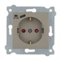 Exen Titanyum Modül+Kapak  Toprakli Priz + Type-C