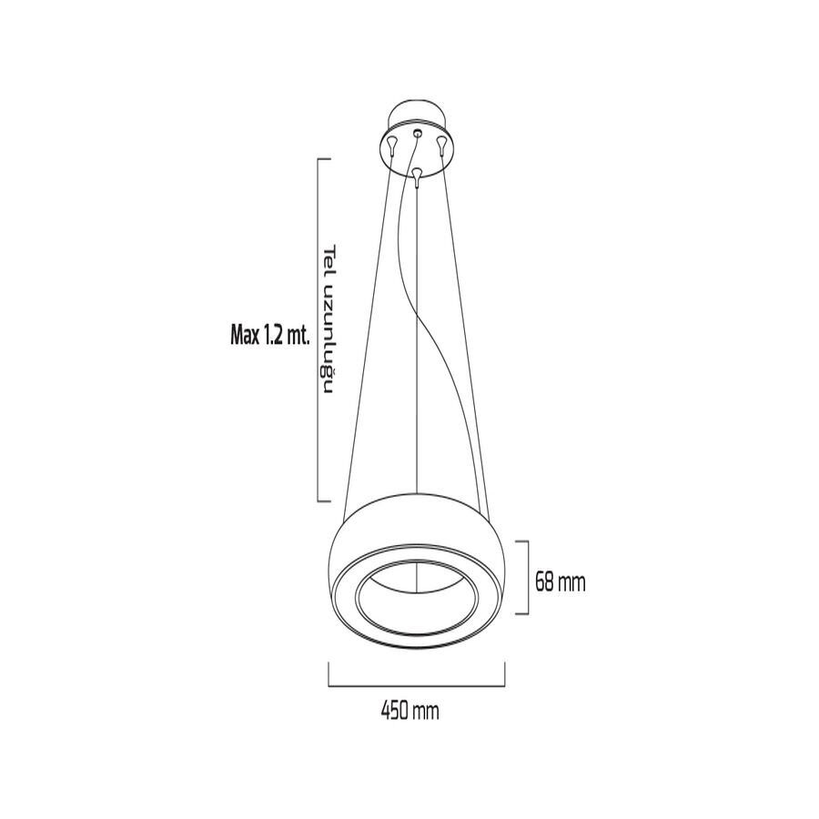 Goya Gy 8122-45 Cm Siyah Kasa 41W 3000K Linear Armatür