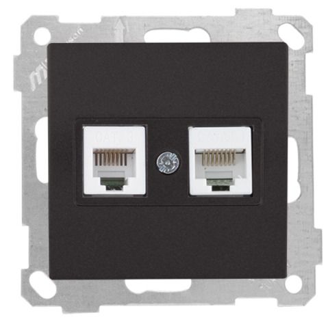 Mutlusan Mek+Tuş Tlf+Data Priz  Rj12 Cat3+Cat5E  Siyah - 2100 139 0184