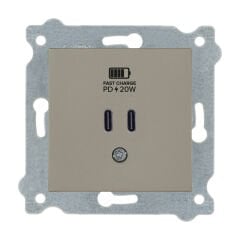 Exen Titanyum Modül+Kapak  2X Usb Sarj Prizi Type-C