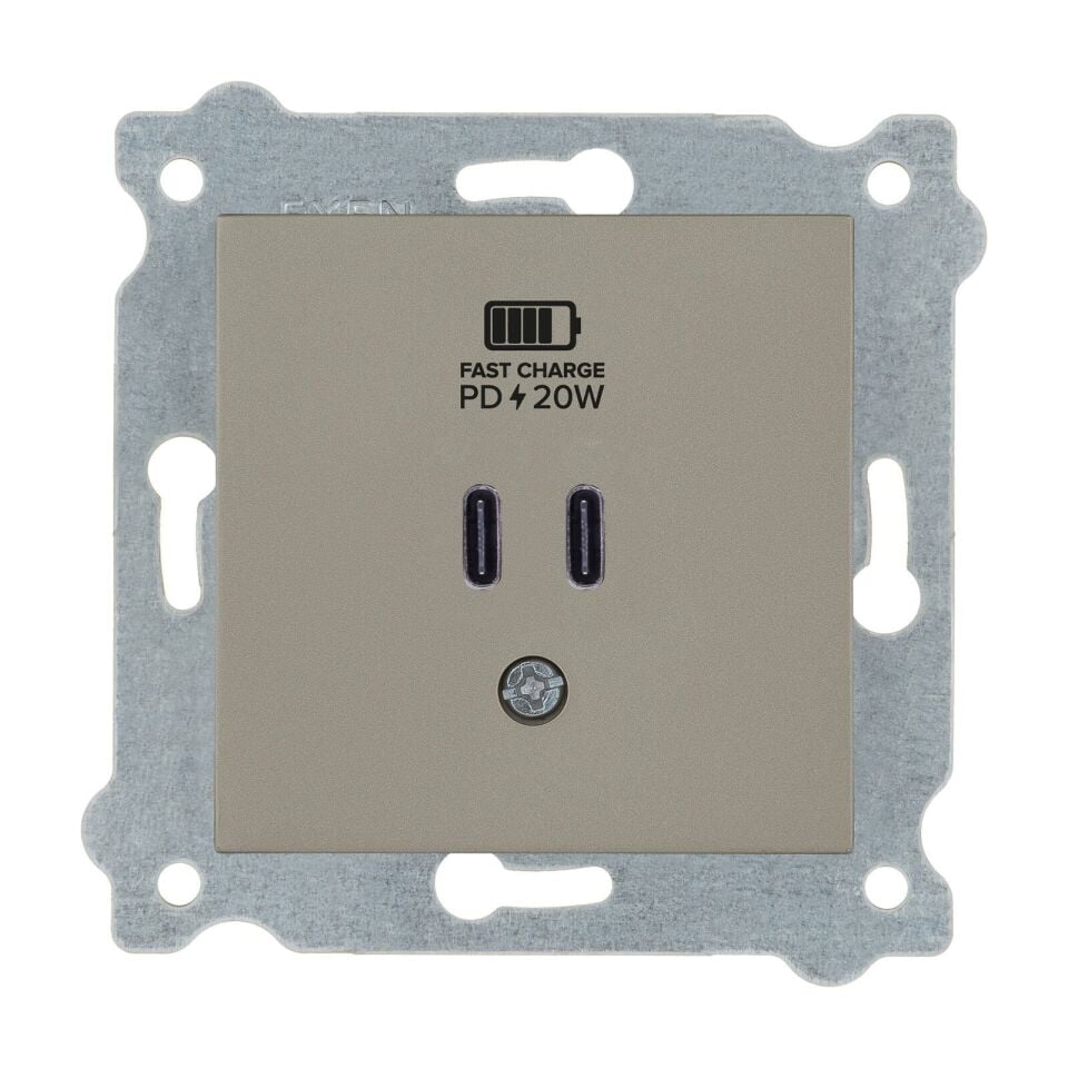 Exen Titanyum Modül+Kapak  2X Usb Sarj Prizi Type-C