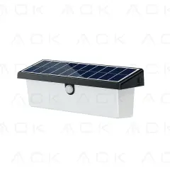 ACK Solar Led Duvar Apliği Dimli  Siyah Ip54 211Mmx112Mmx120Mm AG60-03851