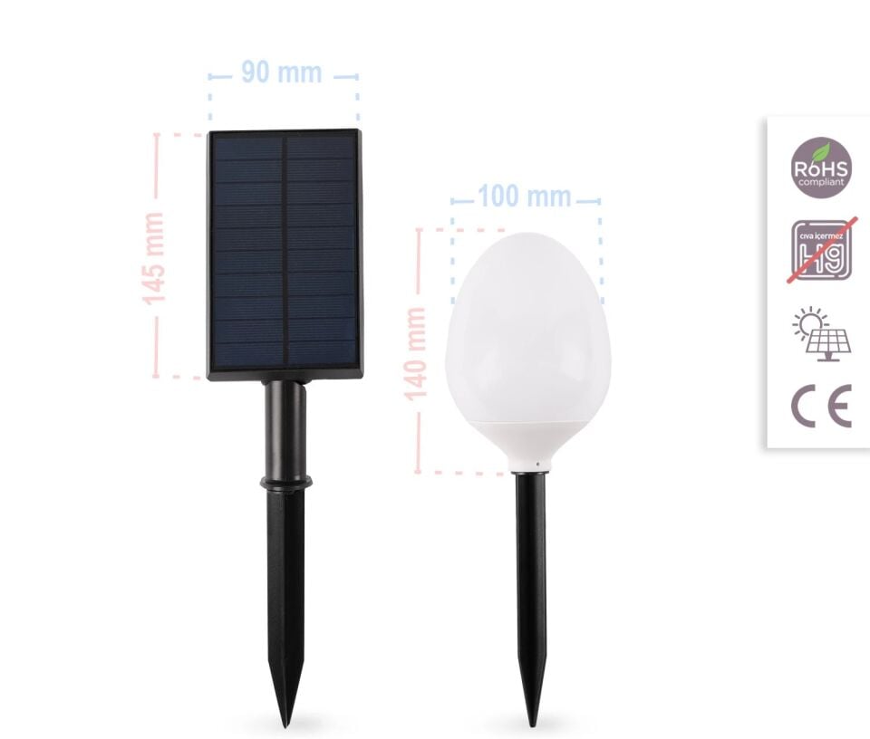 ACK Solar Led Bahçe Armatürü Kazıklı X4 Set 8W/H Rgb AG60-05891