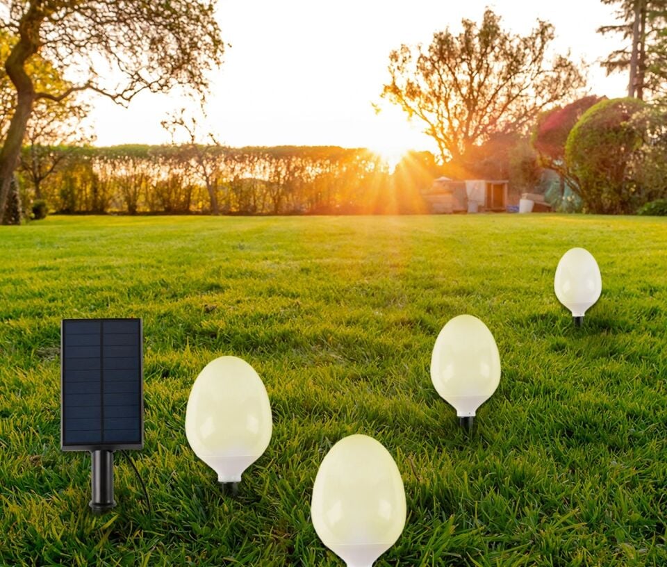 ACK Solar Led Bahçe Armatürü Kazıklı X4 Set 8W/H Rgb AG60-05891