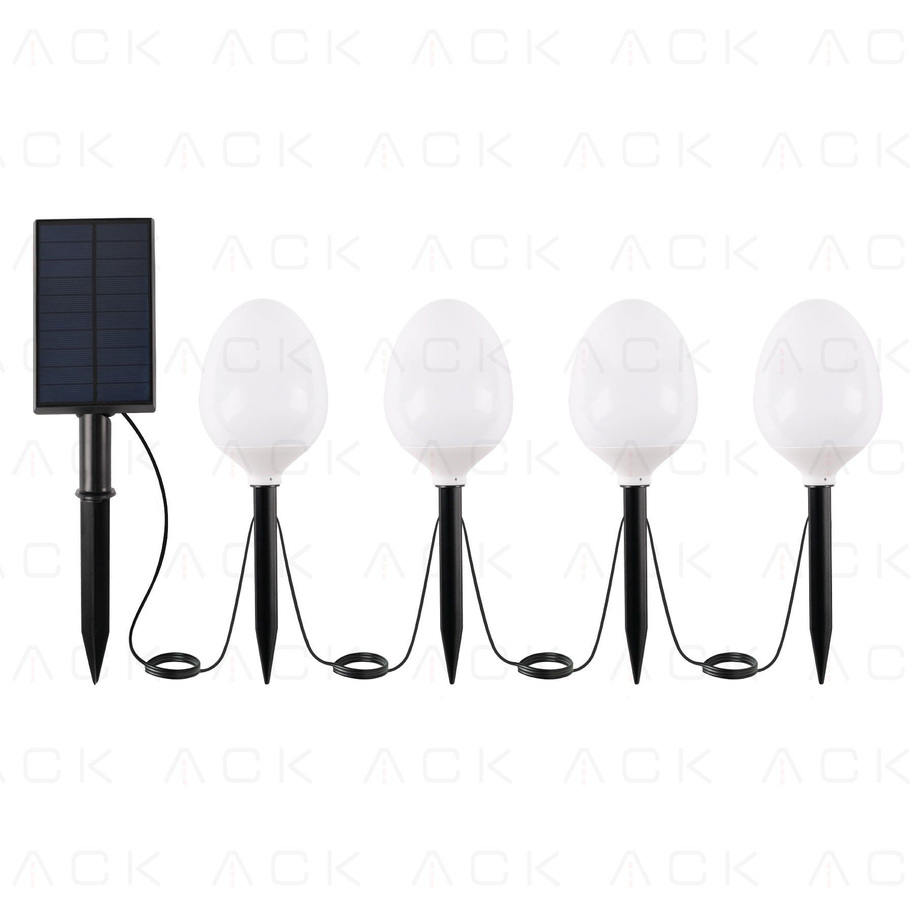 ACK Solar Led Bahçe Armatürü Kazıklı X4 Set 8W/H Rgb AG60-05891