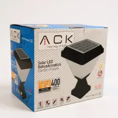 ACK Solar Led Bahçe Armatürü Kare 8W/H 3000K AG60-06801