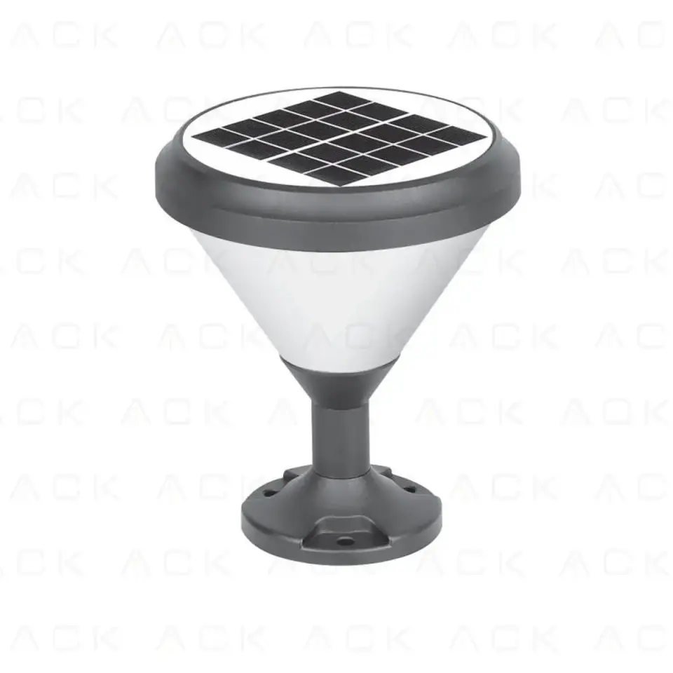 ACK Solar Led Bahçe Armatürü Yuvarlak 8W/H 6500K AG60-07831