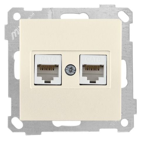 Mutlusan Data Prizi 2*Rj45  Cat6  Krem - 2100 141 0102