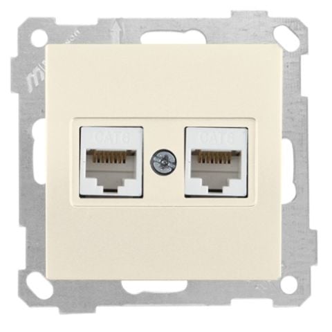 Mutlusan Data Prizi 2*Rj45  Cat6  Krem - 2100 141 0102