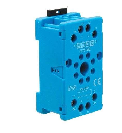 Emas Röle Soketi 8 Pinli Mavi Yazılı - RS1P08M1