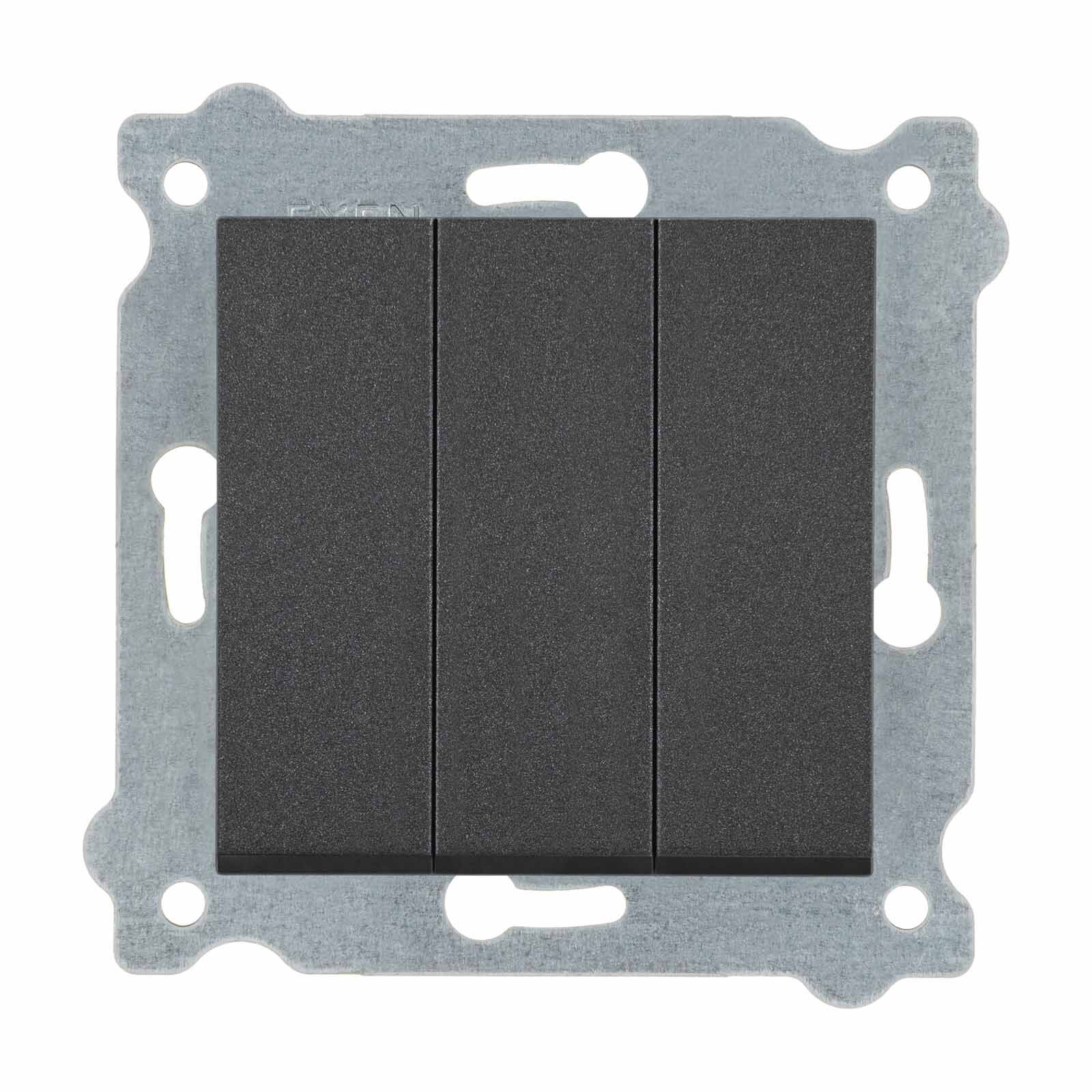 Exen Antrasit Modül+Kapak  Üçlü Anahtar