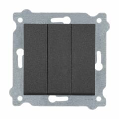 Exen Antrasit Modül+Kapak  Üçlü Anahtar