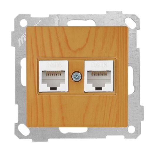Mutlusan Data Prizi 2*Rj45  Cat6  Meşe - 2100 141 0158