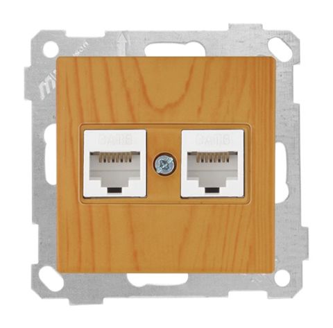 Mutlusan Data Prizi 2*Rj45  Cat6  Meşe - 2100 141 0158